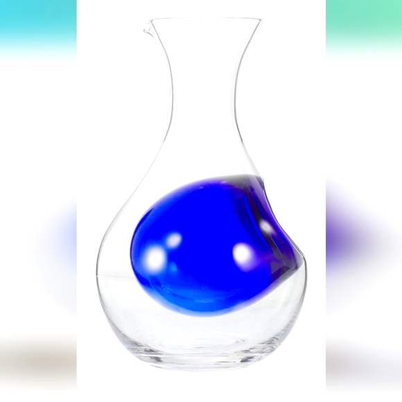 Japanese Cold Sake,Wine, or Liquor Glass 14 oz Bottle Blue Decanter Collection - Picture 3 of 11